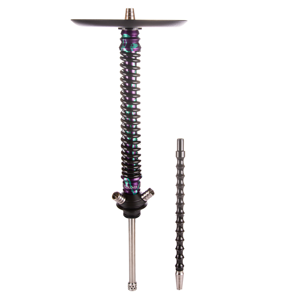 Кальян Mamay Customs Coilover Большой  Пурпурный/бирюзовый Сплеш Чёрный в Нарьян-Маре