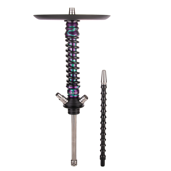 Кальян Mamay Customs Coilover Mini  Фиолетово Бирюзовый Сплеш Чёрный в Нарьян-Маре